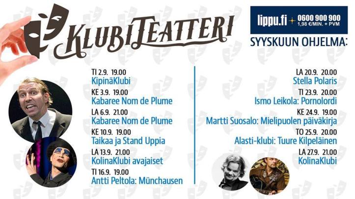 Uuden Klubiteatterin ohjelmistoa