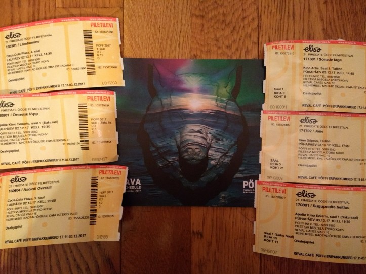 Tässä on kuusi elokuvalippua seitsemästä näkemästäni elokuvasta.